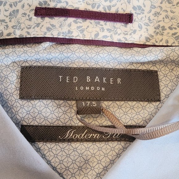 Ted Baker NWT Mens Long Sleeve Satin Stretch Shirt Modern Fit - Picture 2 of 12